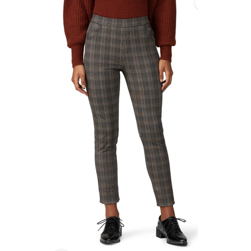 Sanctuary Women Sm Grey Plaid Grease Leggings Elastic Waist High Rise‎ Workwear
